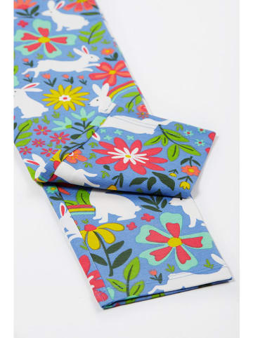 Frugi Legginsy "Libby" w kolorze błękitno-białym