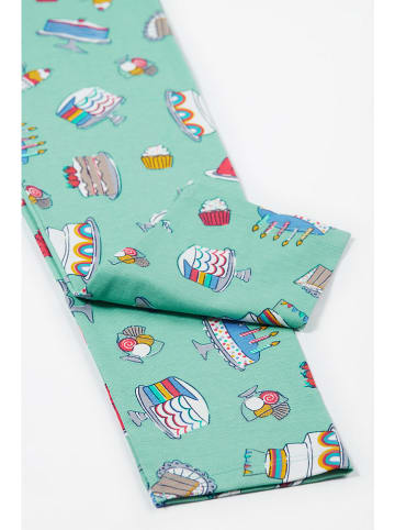 Frugi Legging "Libby" mintgroen/wit/rood