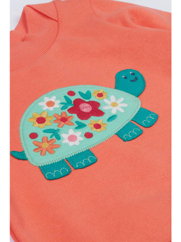Frugi Sweter "Easy One" w kolorze turkusowo-pomarańczowym