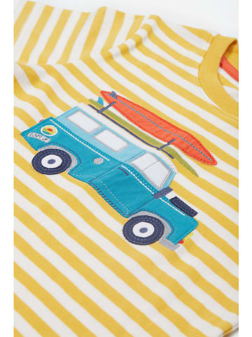 Frugi Shirt "Sid" in Gelb/ Weiß/ Hellblau