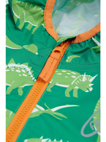 Frugi Kurtka przeciwdeszczowa "Dino-Roar!" w kolorze zielonym