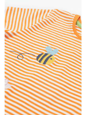 Frugi Koszulka "Camille" w kolorze pomarańczowo-białym