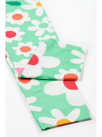 Frugi Legginsy "Leona" w kolorze miętowo-białym