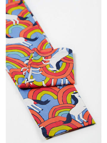 Frugi Legginsy "Leona" w kolorze pomarańczowo-błękitno-białym