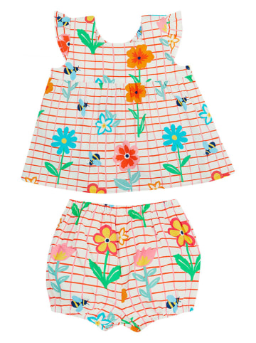 Frugi 2tlg. Outfit "Lani" in Rot/ Creme/ Pink
