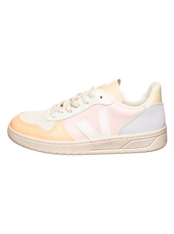Veja Leder-Sneakers "V 12" in Weiß/ Grün