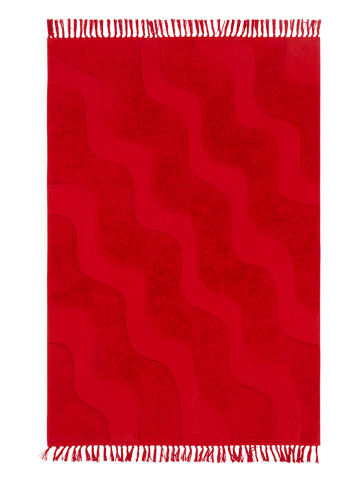 Jotex Baumwoll-Teppich "Waving" in Rot
