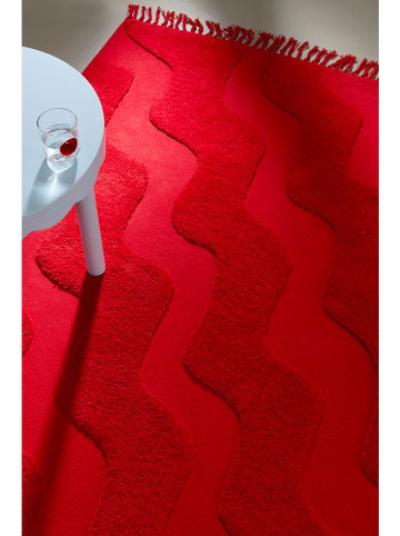 Jotex Baumwoll-Teppich "Waving" in Rot