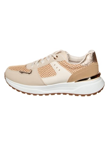 Sixth Sens Sneakers in Beige/ Gold