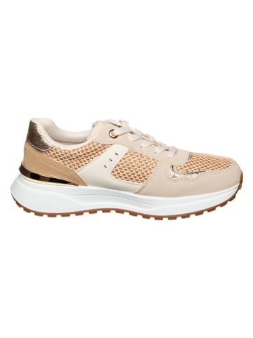 Sixth Sens Sneakers in Beige/ Gold