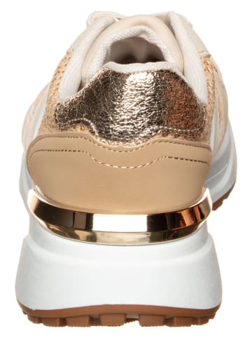 Sixth Sens Sneakers in Beige/ Gold