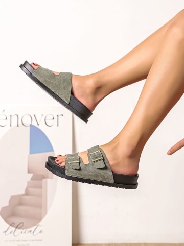 Sixth Sens Pantoletten in Khaki