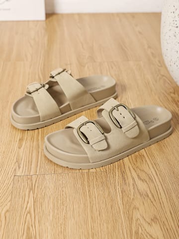 Sixth Sens Pantoletten in Khaki