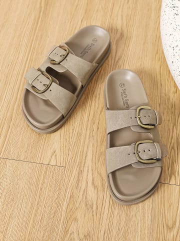 Sixth Sens Pantoletten in Khaki
