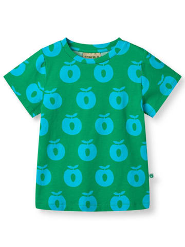 Småfolk Shirt "Äpfel" in Grün/ Blau