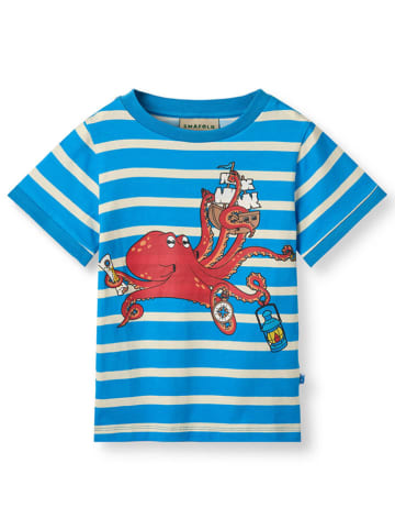 Småfolk Shirt "Oktopus" in Blau/ Rot