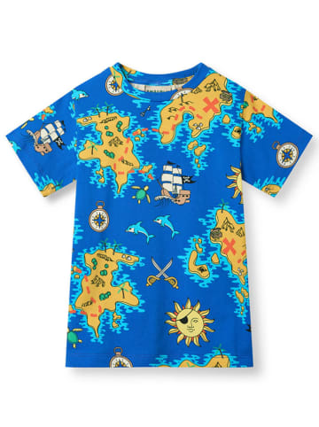 Småfolk Shirt "Seeräuberkarte" blauw/geel