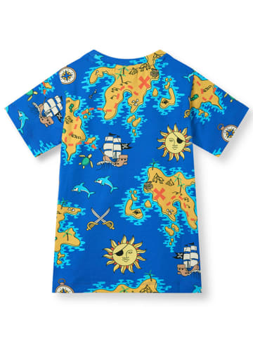 Småfolk Shirt "Seeräuberkarte" in Blau/ Gelb