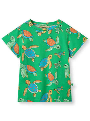 Småfolk Shirt "Meeresschildkröten" in Grün/ Bunt