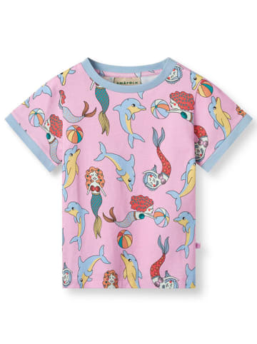 Småfolk Shirt "Meerjungfrauen und Delfine" in Rosa/ Bunt
