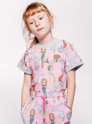 Småfolk Shirt "Meerjungfrauen und Delfine" lichtroze/meerkleurig