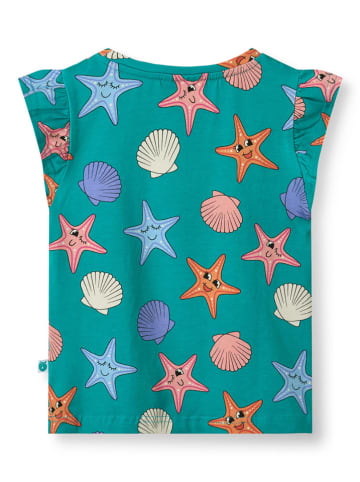 Småfolk Shirt "Seesterne" turquoise/meerkleurig