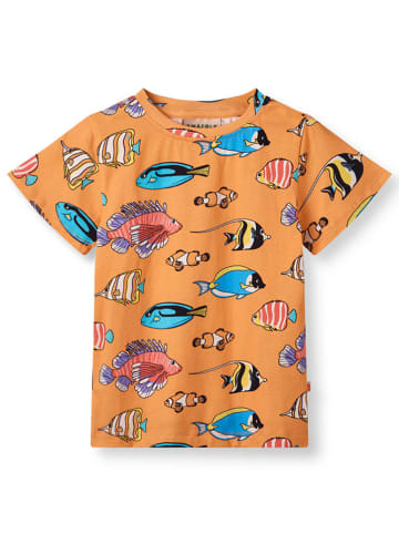 Småfolk Shirt "Fisch" in Orange/ Bunt