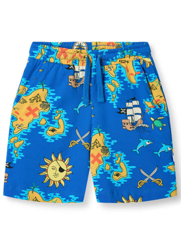 Småfolk Shorts "Seeräuberkarte" in Blau/ Gelb