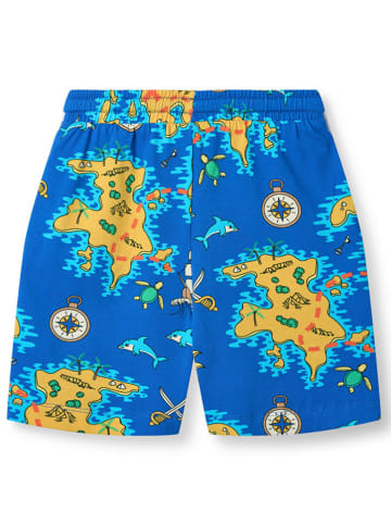 Småfolk Shorts "Seeräuberkarte" in Blau/ Gelb