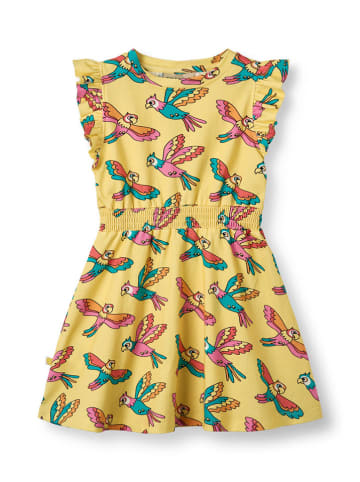 Småfolk Kleid "Papageien" in Gelb/ Bunt