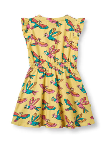 Småfolk Kleid "Papageien" in Gelb/ Bunt