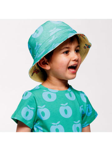 Småfolk Omkeerbare hoed geel/turquoise
