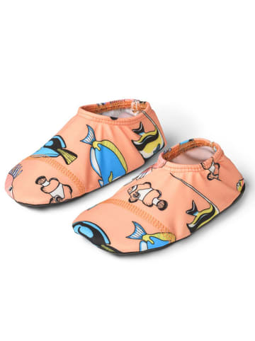Småfolk Badeschuhe "Fisch" in Orange/ Bunt