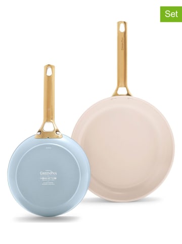 GREENPAN 2er-Set: Bratpfannen in Hellblau/ Beige