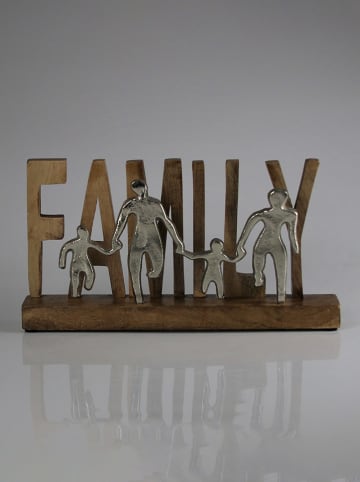 AM Design Dekofigur "Family" in Braun/ Silber - (B)31 x (H)16 cm