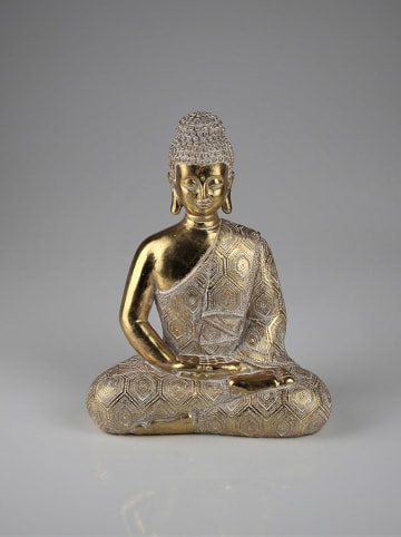 AM Design Dekofigur "Buddha" in Gold/ Weiß - (B)18 x (H)24 cm