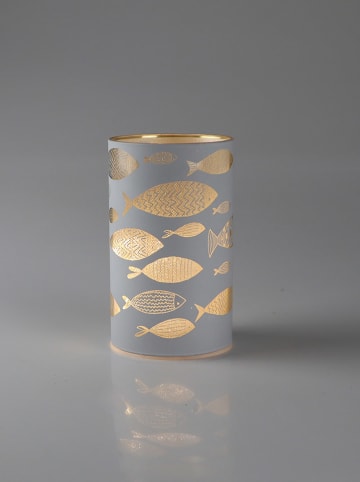 AM Design LED-Windlicht "Fische" in Weiß - (H)15 x Ø 8 cm