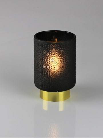 AM Design LED-Windlicht in Schwarz - (H)15 x Ø 10 cm