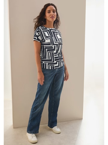 Cecil Shirt in Weiß/ Dunkelblau