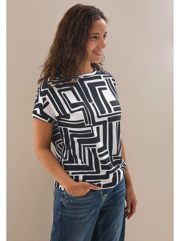 Cecil Shirt in Weiß/ Dunkelblau