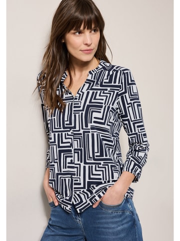 Cecil Bluse in Weiß/ Dunkelblau