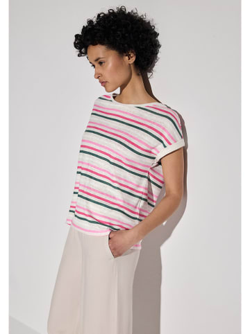 Street One Shirt in Weiß/ Pink/ Grün