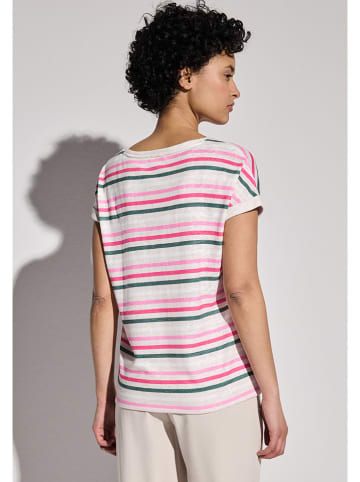 Street One Shirt in Weiß/ Pink/ Grün