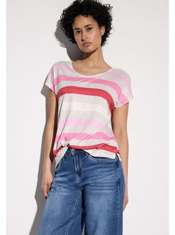 Street One Shirt in Weiß/ Rot/ Pink