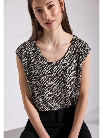 Street One Shirt in Schwarz/ Beige