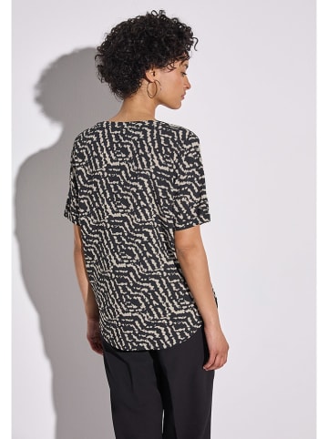 Street One Bluse in Schwarz/ Beige