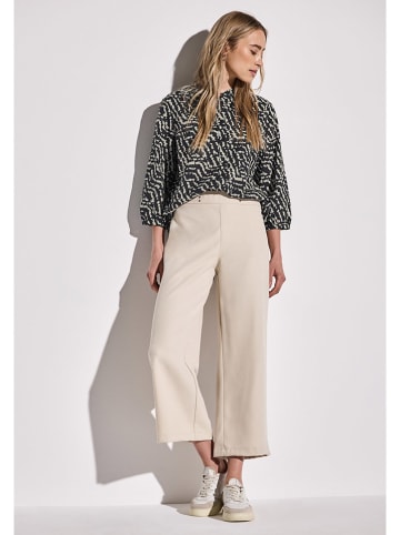 Street One Bluse in Schwarz/ Beige
