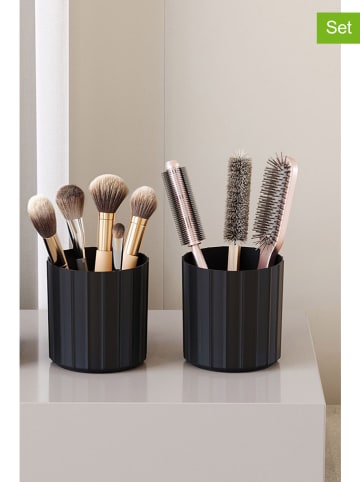 Violeta Home Organizery (2 szt.) w kolorze czarnym - wys. 11 x Ø 10 cm