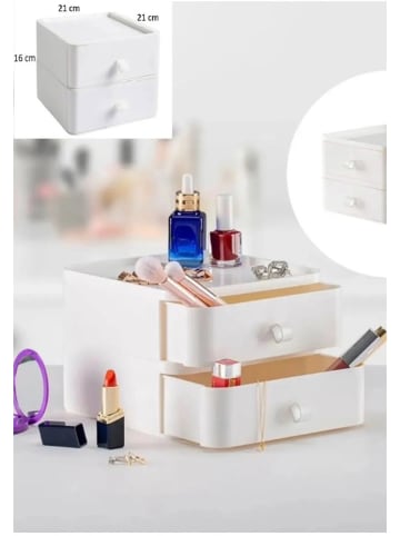 Violeta Home Make-Up-Organizer in Weiß - (B)21 x (H)16,5 x (T)21 cm