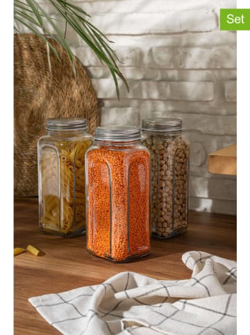 Violeta Home 3er-Set: Vorratsgläser in Transparent - 980 ml